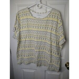 $ Croft And Barrow Short Sleeve Yellow White Grey Classic Tee. Size 2X